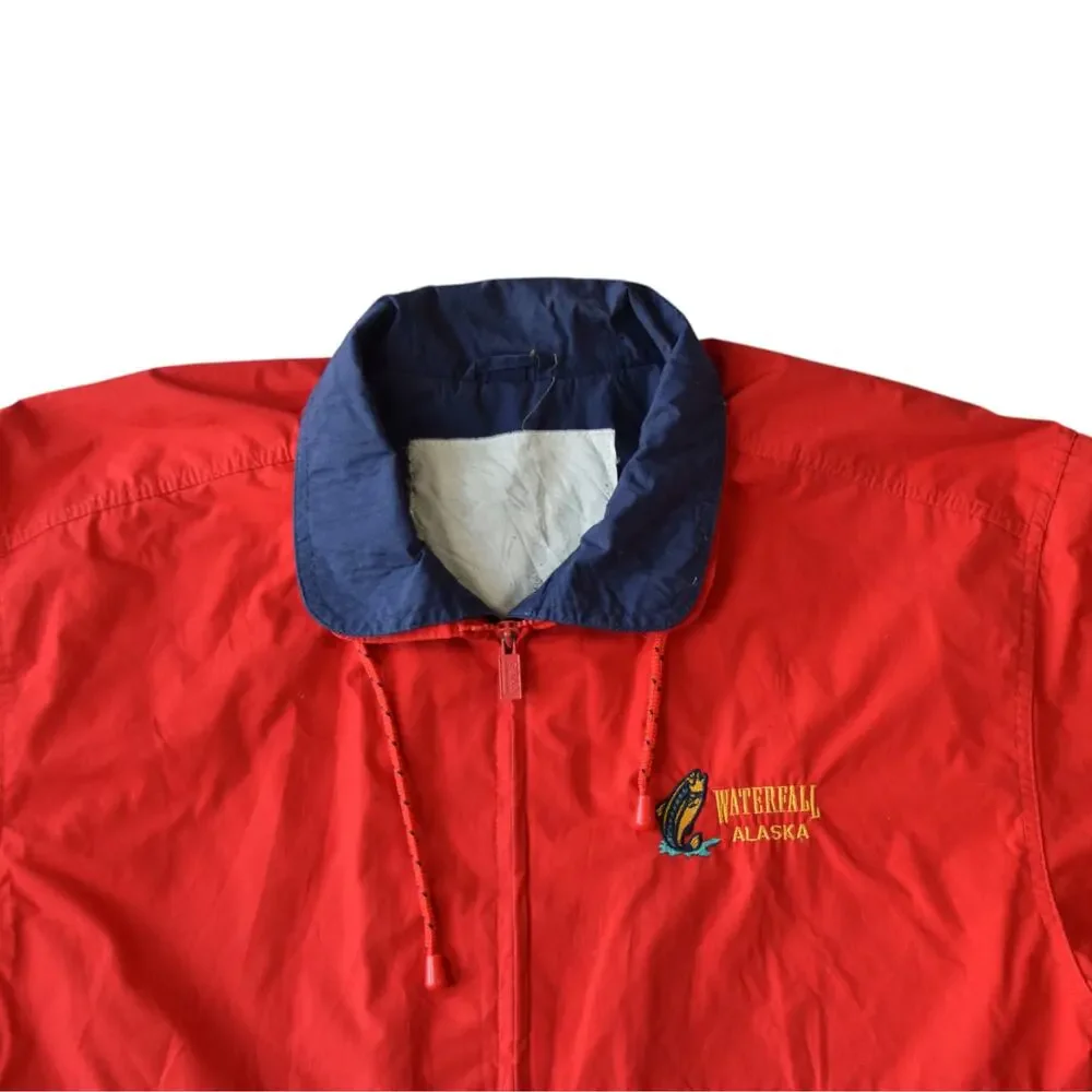Vintage Gear for Sports Waterfall Alaska Windbreaker Jacket Men’s Large Red